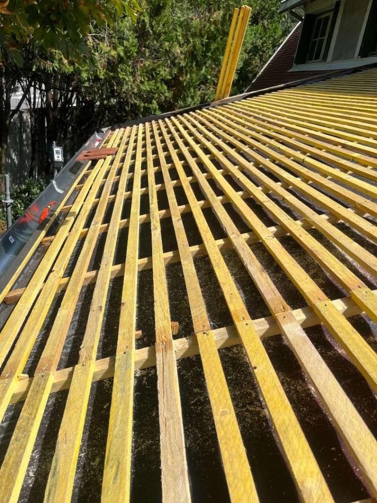 Toiture en pleins travaux